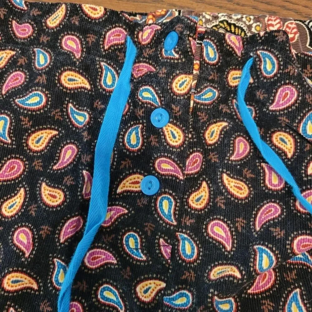 Vera Bradley Paisley Roll Up Cuff Corduroy Lounge Pajama Pants